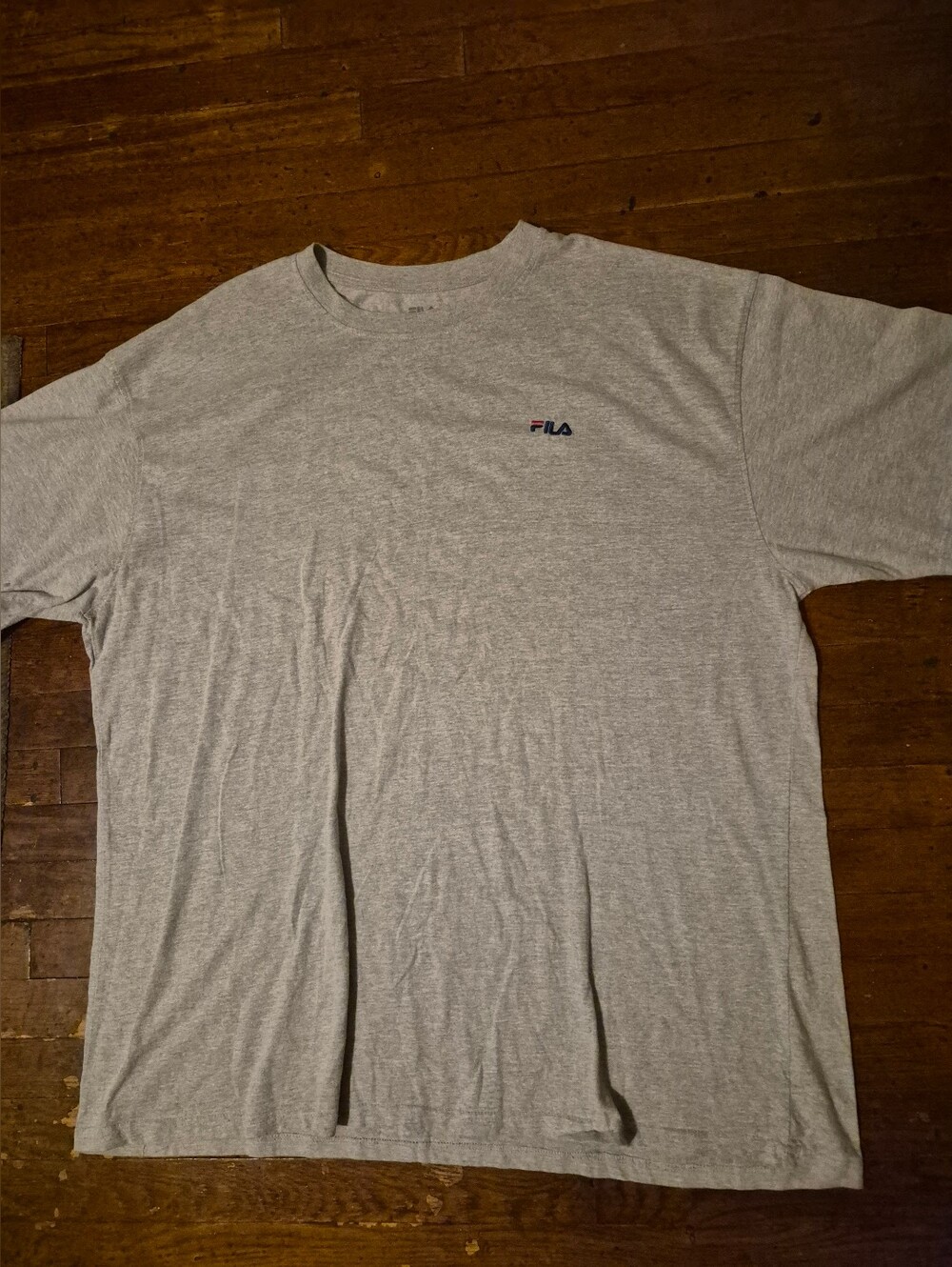 Fila Men's Sz 4XL Short Sleeve Crewneck T-Shirt - Heather Gray with Small Logo